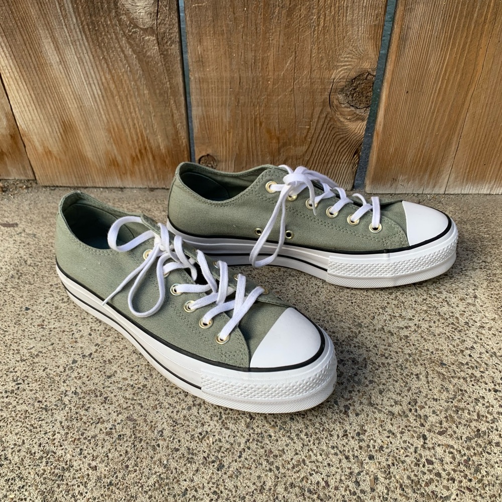 Converse Green and White Sneakers